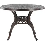 Beliani Beliani, Gartentisch Dunkelbraun Aluminium Runde Form Retro-Optik Bistro Gartenmöbel