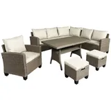 Brast Polyrattan Eck Sitzgruppe Hacienda braun/beige