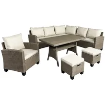 Brast Polyrattan Eck Sitzgruppe Hacienda braun/beige