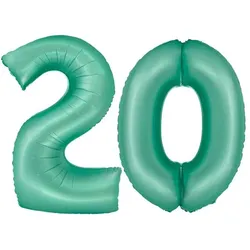 XL Folienballon mint grün Zahl 20