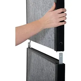 Maul Akustik-Trennwand MAULconnecto 9603195, dunkelgrau, weiß 100,0 x 182,0 cm mit Rollen, 1 St.