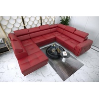JVmoebel Ecksofa, Sofa U-Form Stoffsofa Couch Wohnlandschaft Design Modern Leder Sofas Braun Neu rot