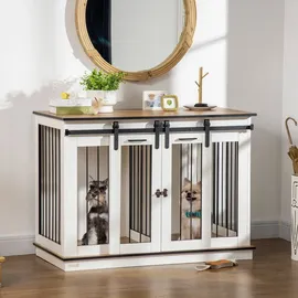 PawHut Hundekäfig 120 x 60 x 88,5 cm Weiß