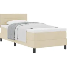 vidaXL Boxspringbett mit Matratze Creme 100 x 200 cm Stoff vidaXL