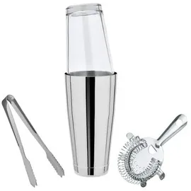 ich-zapfe Boston Shaker Set Klein mit Mixing Glas, Sieb & Eiswürfelzange