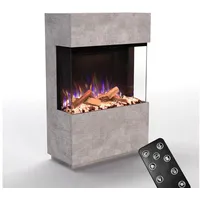 GLOW FIRE Elektrokamin PR15 E-Motion 3D, Elektrischer Kamin mit 3D Feuer mit Heizung, täuschend echte Flamme mit Heizung, 3 Dekorationen