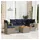 vidaXL Gartensofa-Set 6-tlg. grau Polyrattan