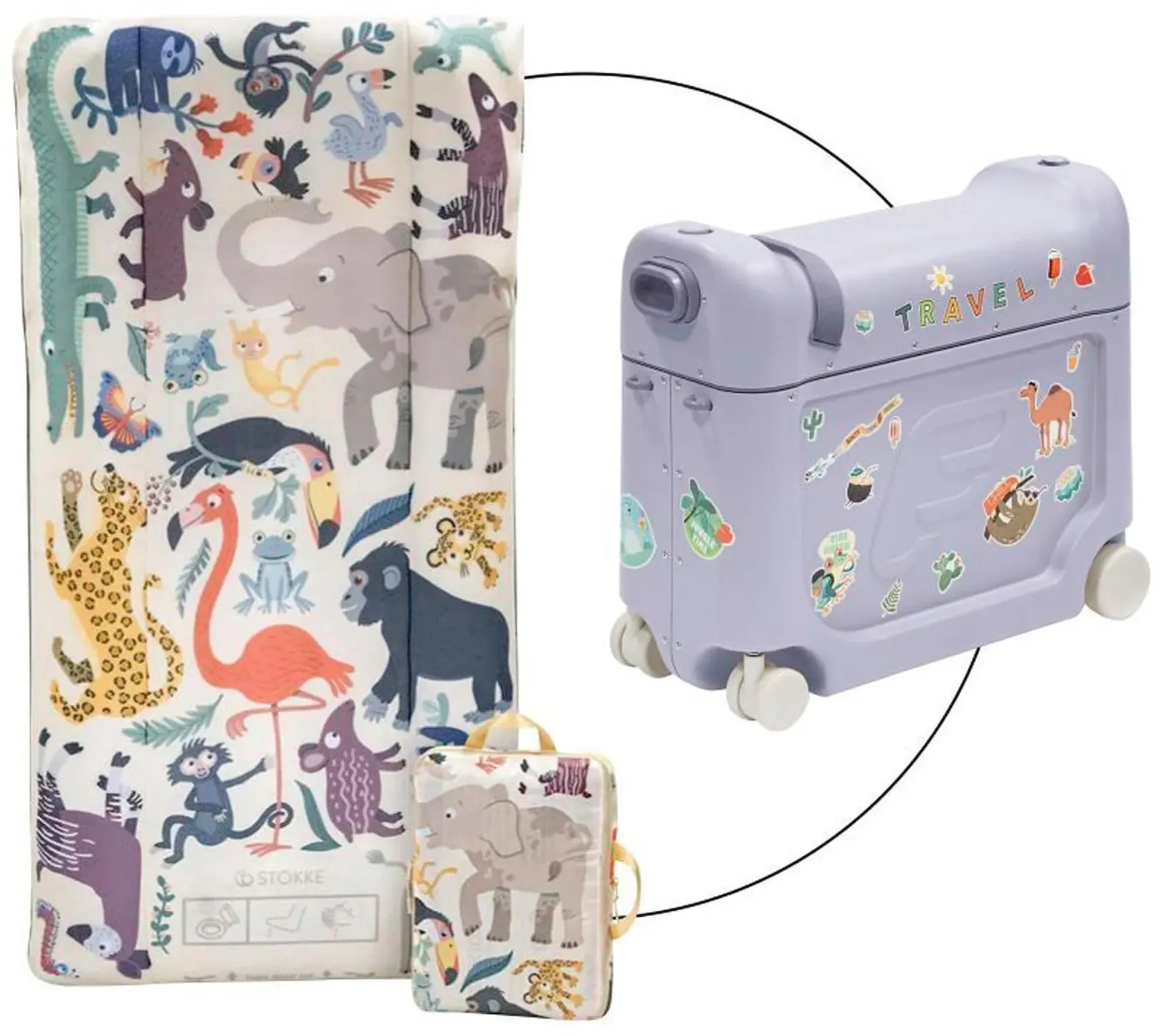 Stokke® JetKidsTM by Reisekoffer BedBox inkl. aufblasbare Matratze CloudSleeper, blau