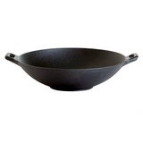 Gusseisenkuss Wok aus Gusseisen mit Griffen Bratpfanne D: 25cm