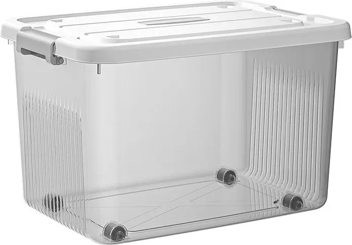 EasyPAG Dicke transparente Kunststoff-Aufbewahrungsbox, 4er-Set, 44,5 x 33 x 25 cm (NO.8865*4)