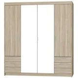 masseno Drehtürenschrank ELENORA 176,3 x 190,5 x 53 cm Braun