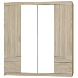masseno Drehtürenschrank ELENORA 176,3 x 190,5 x 53 cm Braun
