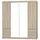masseno Drehtürenschrank ELENORA 176,3 x 190,5 x 53 cm Braun