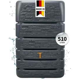4rain Slim Stone Decor Regentonne 510 l graphite grey
