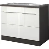 KOCHSTATION Spülenschrank »KS-Brindisi«, 100 cm breit, inklusive Einbauspüle, weiß