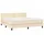 vidaXL Boxspringbett mit Matratze & LED Creme 180x200 cm Stoff