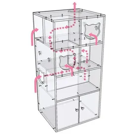 cats design Katzenspielturm xxl 60 x 45 x 260 cm weiß