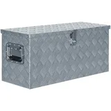 deluke DELUKE® Aluminiumbox mit Deckel - Abschließbar Alubox Deichselbox Alu Anhängerbox Werkzeugkiste Metall Transportbox Metallkiste, 80x30x35cm Silber