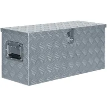 deluke DELUKE® Aluminiumbox mit Deckel - Abschließbar Alubox Deichselbox Alu Anhängerbox Werkzeugkiste Metall Transportbox Metallkiste, 80x30x35cm Silber
