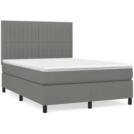 vidaXL Boxspringbett 140 x 200 cm Dunkelgrau