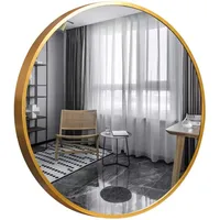 GOLD&CHROME UNIQUE DESIGN Dekorative Wandspiegel Rund ⌀40 cm Aluminiumrahmen
