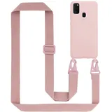 Cadorabo Schutzhülle für Samsung Galaxy M21 / M30s Hülle in Rosa Handykette Etui längenverstellbar Kordel Band