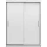 Möblo Schiebetürenschrank, Weiß, Metall, Rechteckig, 150x200x61 cm, Schlafzimmer, Kleiderschränke, Schwebetürenschränke