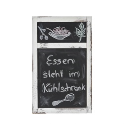 Werbetafel MCW-C51, Wandtafel Kreidetafel, 55x34x2cm, Holz Shabby-Look Vintage ~ weiß
