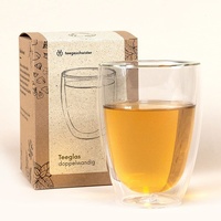 teegeschwister® | Doppelwandiges Glas | plastikfrei verpackt | Thermo-Glas für Tee Cappuccino Kaffee Latte Macchiato | Handgefertigt und Mundgeblasen | 300 ml