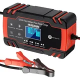 12v/24v 8a Intelligentes Batterieladegerät, Tragbares Batterieerhaltungsgerät Und Autoreparaturfunktion Mit Lcd-display, Für Autos, Motorräder, Lkws, Agm-, Gel-, Nass- Und Sla-batterien (8-100ah) (sch
