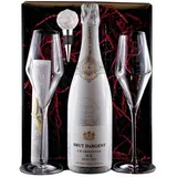 Geschenk Brut Dargent Chardonnay ICE Demi-Sec + Flaschenverschluß + 2 Gläser