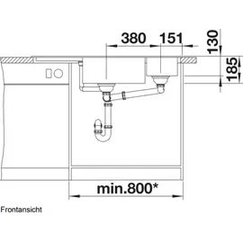 Blanco Delta II schwarz + Excenterbetätigung + InFino