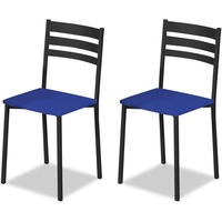 ASTIMESA Küchenstuhl aus Metall mit offener Rückenlehne, blau, 61 cm x 45 cm x 40 cm