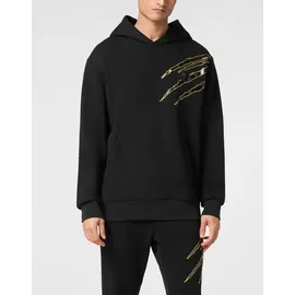 Plein Sport Hoodie Sweatshirt Scratch Schwarz/Gelb XL