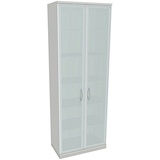 FM Helmets fm Aktenschrank Sidney, 4260267329047 lichtgrau, Acrylglas klar 5 Fachböden 80,0 x 44,2 x 222,1 cm