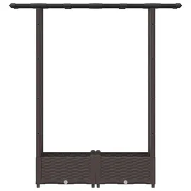 vidaXL Hochbeet mit Rankgitter und Dach 122,5 x 40 x 123 cm Braun