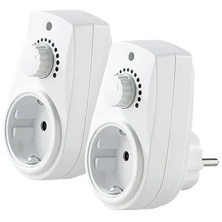 Revolt 2er-Set Dimmer-Steckdosen für dimmbare Tisch- und Stehlampen (230 V)