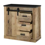 furn.design Kommode Stove Used Wood hell und anthrazit Wohn- und Esszimmer Sideboard 93 x 91 cm