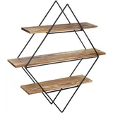 berlinlodge Wandregal rautenförmig 60 x 55 x 12 cm Braun