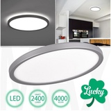 Maxkomfort GmbH LED Deckenleuchte LUCKY 18W, Neutralweiß, Rund grau