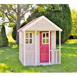 Wendi Toys Holz Spielhaus Fuchs | Natur | 120x120x155 cm