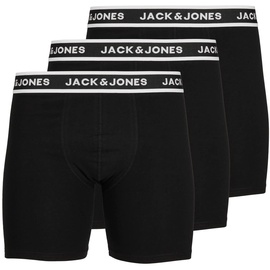 JACK & JONES Men's JACSOLID Boxer Briefs 3 Pack Boxershorts, Black/Pack:Black-Black, XL