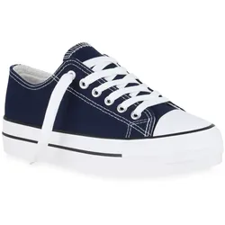 Damen Plateau Sneaker in Dunkelblau