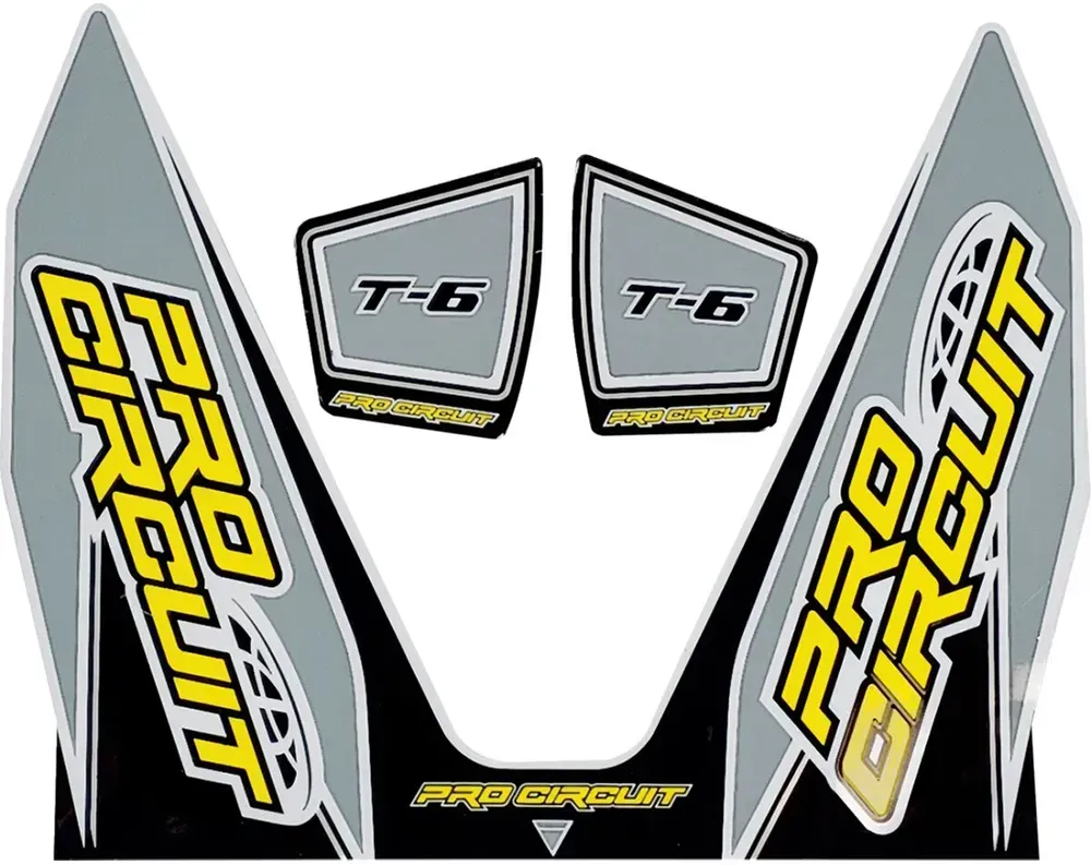 Pro Circuit 4-stroke Thermoaufkleber - Black / Gray / White / Yellow - One Size