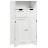 Costway Badezimmerschrank mit höhenverstellbarer Ablage 60 x 30 x 109 cm Weiß