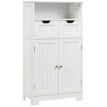 Costway Badezimmerschrank mit höhenverstellbarer Ablage 60 x 30 x 109 cm Weiß