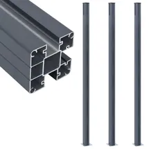 vidaXL Zaunpfosten 185 x 0 cm Dunkelgrau/Aluminium