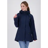 DEPROC activ Softshellmantel DEPROC ACTIVE "PEAK BREEZE WOMEN", Damen, Gr. 48 (XL), blau (navy), 96% Polyester; 4% Elasthan, casual, Langarm mit verstellbarem Klettverschluss, Mäntel, auch in Großen Größen erhältlich