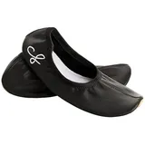 Siegertreppchen Turnschläppchen Leder (Größe 31) Schwarz, Gymnastikschuhe für Kinder & Erwachsene - Ballettschuhe atmungsaktiv & rutschfest