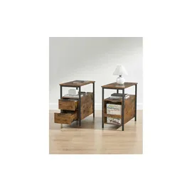 Möbel Kraft Beistelltisch Braun lackiert 35 x 61 x 35 cm
